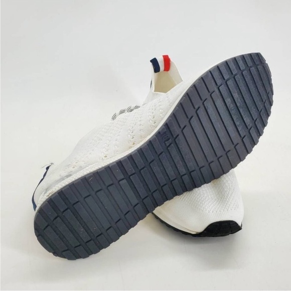 J/SLIDES White Sneakers with Red and Blue Stripes - Picture 2 of 6